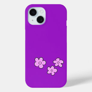 Coque Case-Mate iPhone Fleurs joyeuses - rose sur violet