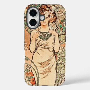 Coque Pour iPhone 16 Fleurs - le Rose d'Alphonse Mucha