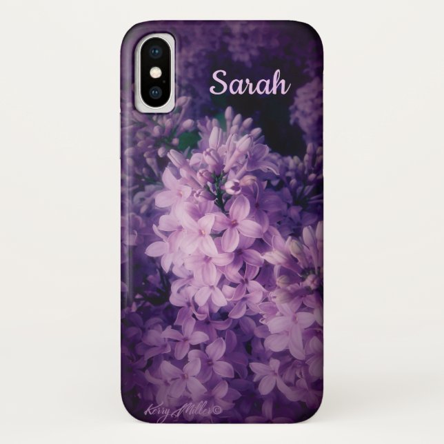 Coques Case-Mate iPhone Fleurs Lilac Violettes Élégantes (Dos)