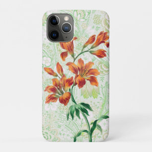 Case-Mate iPhone Case Fleurs Lily orange sur Arrière - plan Vintage