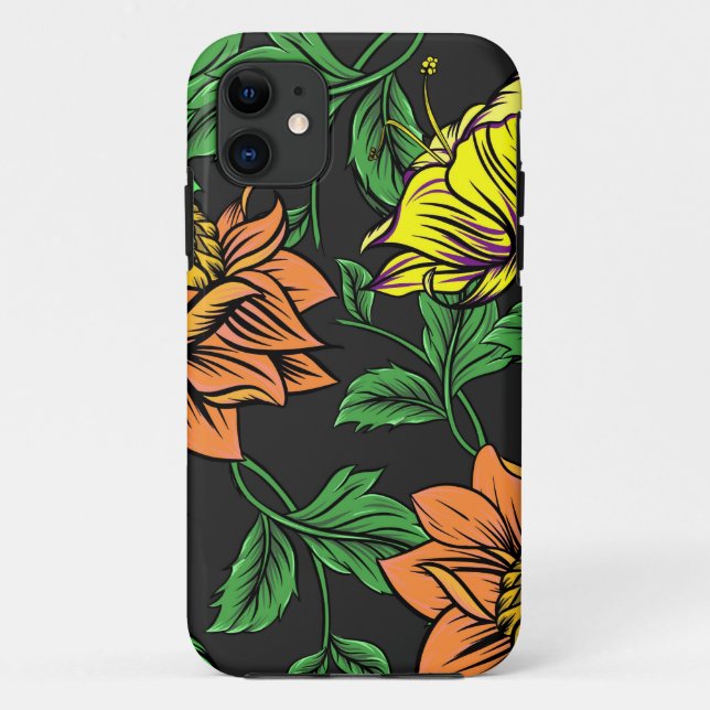 Coques Case-Mate iPhone Fleurs lumineuses jaillissant d'un fond noir (Dos)