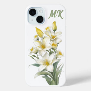 Coque Case-Mate iPhone Fleurs Lys Jaunes Monogramme Téléphone Case