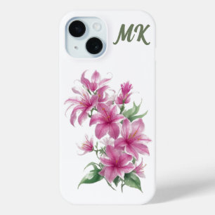 Coque Case-Mate iPhone Fleurs Lys Orientales Rose Monogramme Téléphone Ca