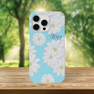 Coque Case-Mate iPhone Fleurs marguerites blanches Moderne Floral Ciel bl