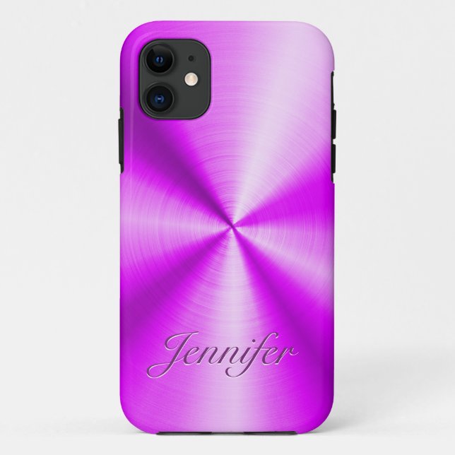 Coques Case-Mate iPhone Fleurs métalliques brillantes en acier inoxydable  (Dos)