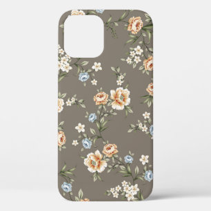 Case-Mate iPhone Case fleurs mignonnes avec motif feuille sur fond gris