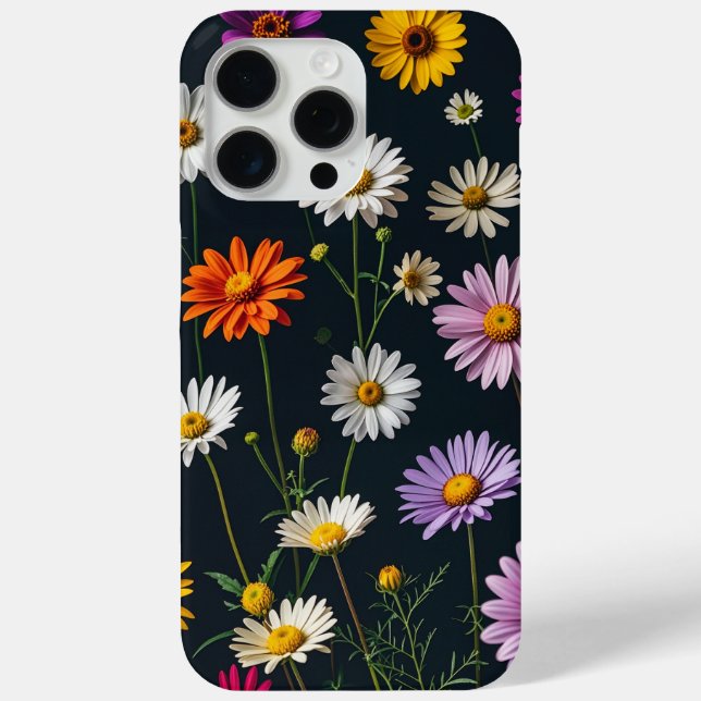 Coques Case-Mate iPhone Fleurs mignonnes dans un arrière - plan sombre (Verso)