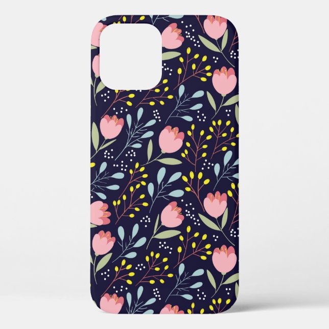 Coques Case-Mate iPhone Fleurs mignonnes sans couture motif (Verso)