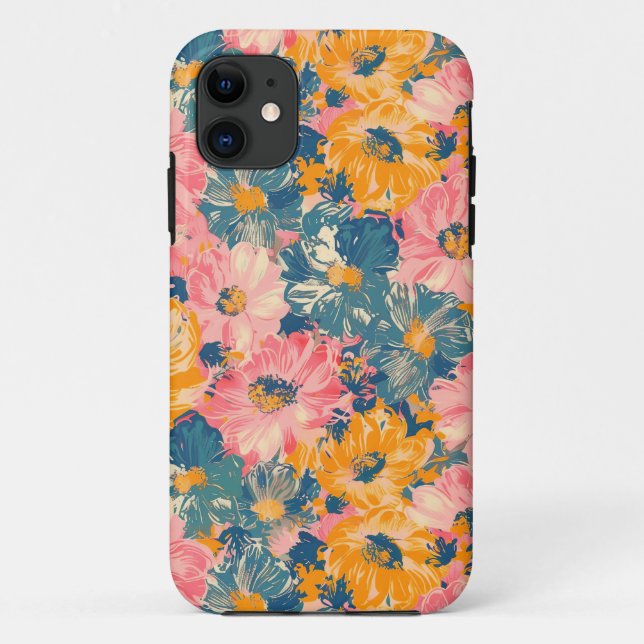 Coques Case-Mate iPhone Fleurs modernes colorées Motif floral (Dos)