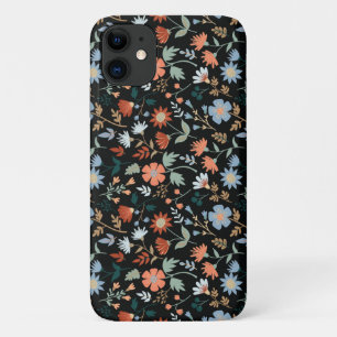 Case-Mate iPhone Case Fleurs modernes Feuille Noir Orange Bleu Fille