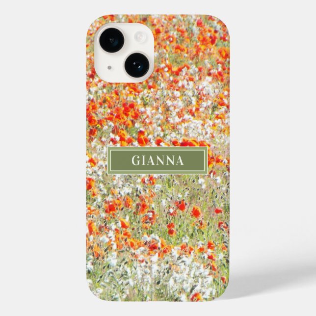 Coques Case-Mate iPhone Fleurs modernes girly Fleurs sauvages Nom élégant (Verso)