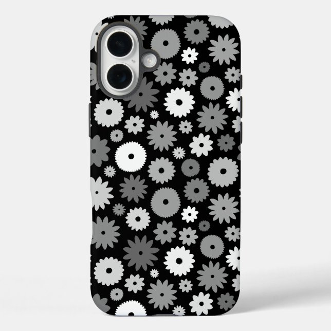 Coques Case-Mate iPhone Fleurs Monochromes à Motif Répété (Verso)