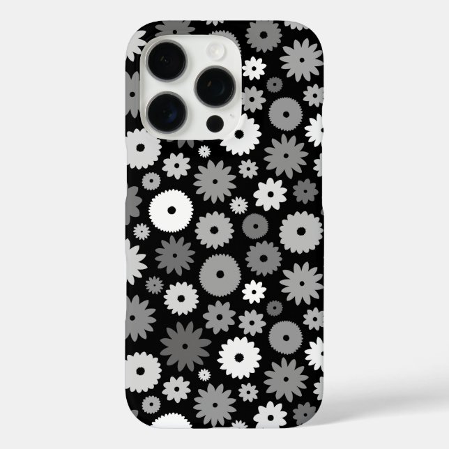 Coques Case-Mate iPhone Fleurs monochromes à motif répétitif (Verso)