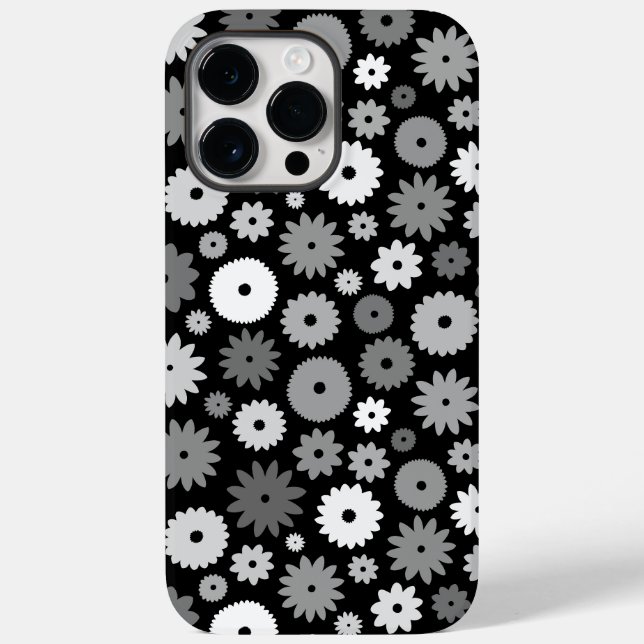 Coques Case-Mate iPhone Fleurs monochromes à motif répétitif (Verso)