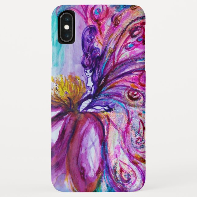 COQUES Case-Mate iPhone FLEURS MORTES BLANCHES EN ROSE, PARKLES D'OR (Dos)