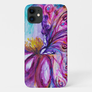 COQUE Case-Mate POUR iPhone FLEURS MORTES BLANCHES EN ROSE, PARKLES D'OR