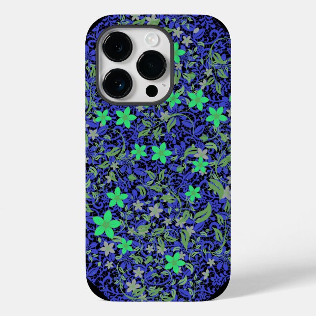 Coques Case-Mate iPhone Fleurs motif 08.b Black BG (Verso)