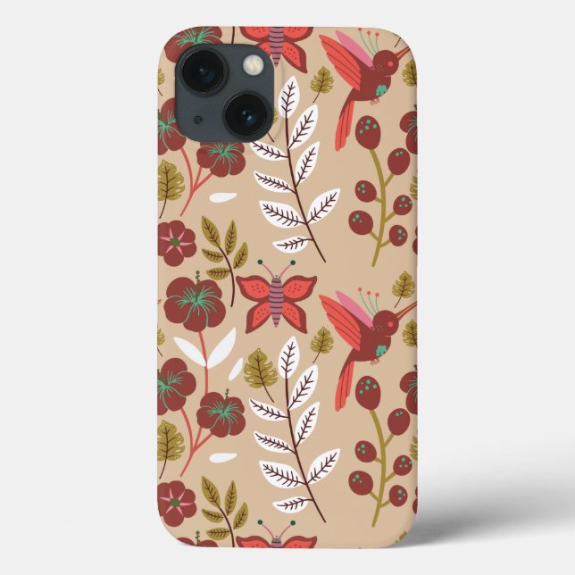 Coques Case-Mate iPhone Fleurs motifs florales sans soudure, oiseaux, papi (Verso)