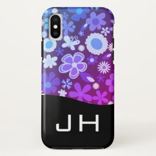 Case-Mate iPhone Case fleurs motifs nature / violet / monogramme