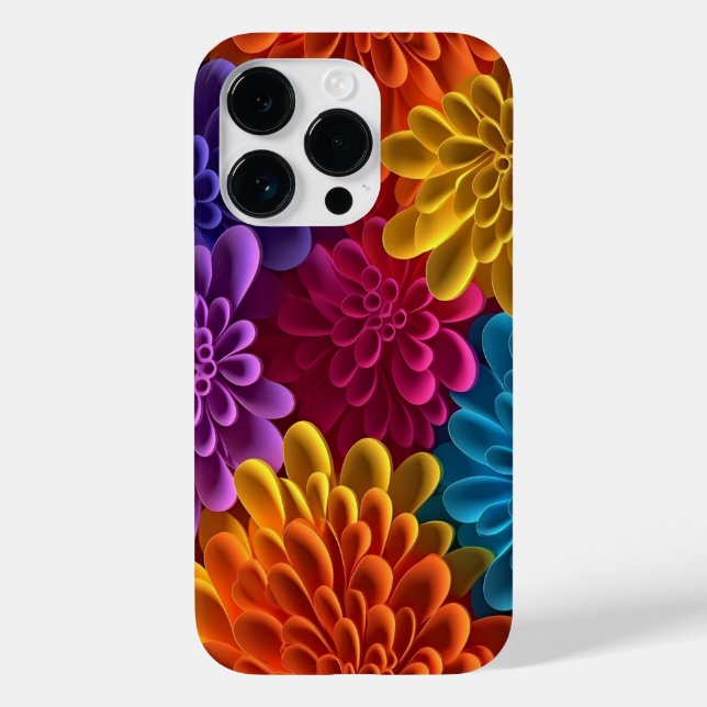Coques Case-Mate iPhone Fleurs multicolores 3D (Verso)