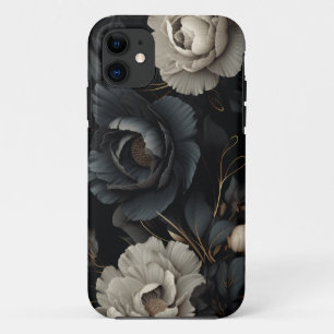 Case-Mate iPhone Case Fleurs noires et blanches