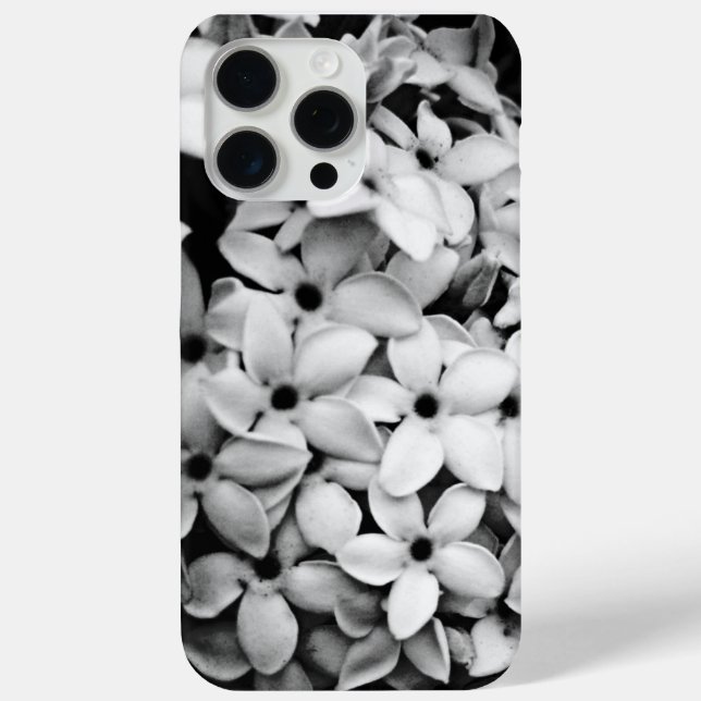 Coques Case-Mate iPhone fleurs noires et blanches (Verso)