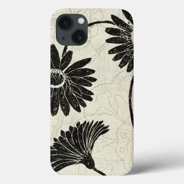 Coques Case-Mate iPhone Fleurs noires et blanches (Verso)