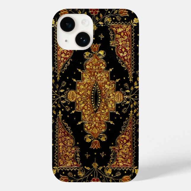 Coques Case-Mate iPhone Fleurs noires et dorées tombées (Verso)