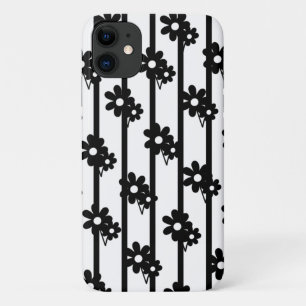 Case-Mate iPhone Case Fleurs Noires Modernes Avec Lignes Verticales