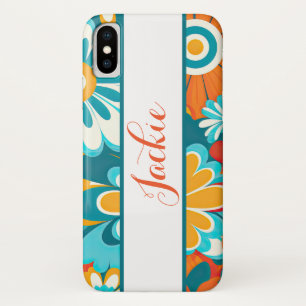 Case-Mate iPhone Case Fleurs orange et vert rétro des années 70