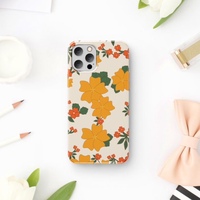 Coques Case-Mate iPhone Fleurs Oranges, Motif Floral, Motif De Fleurs (Créateur téléchargé)