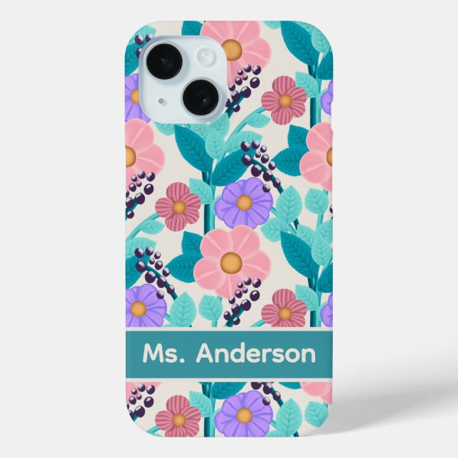 Coques Case-Mate iPhone Fleurs pastel (Verso)
