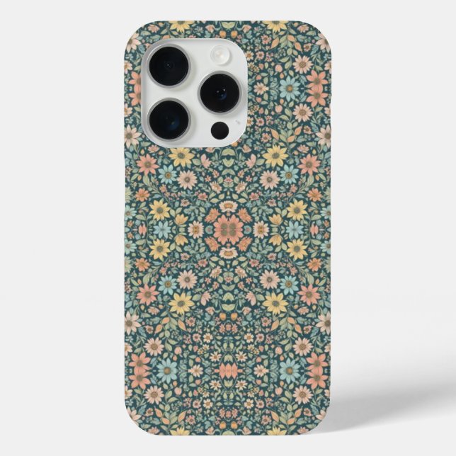 Coques Case-Mate iPhone Fleurs pastel avec un arrière - plan foncé (Verso)
