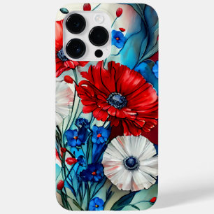 COQUE Case-Mate iPhone FLEURS PATRIOTIQUES ROUGE BLANC BLEU POPPY