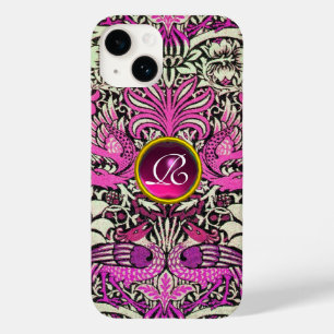 COQUE POUR iPhone 14 FLEURS, PEACOCKS ET DRAGONS GEM STONE MONOGRAM