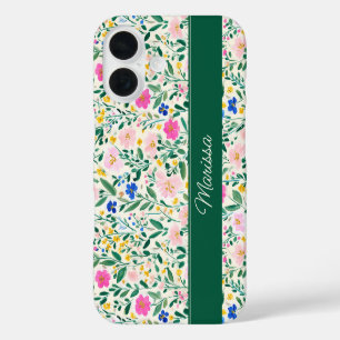 Coque Pour iPhone 16 Fleurs Personnalisées Colorées