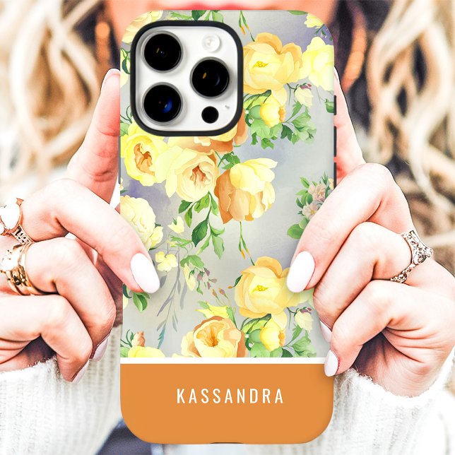 Coques Case-Mate iPhone Fleurs personnalisées jaune et moutarde  (Créateur téléchargé)