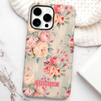 Fleurs personnalisées rose et pêche 