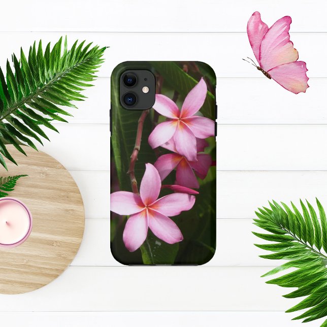 Coques Case-Mate iPhone Fleurs Plumeria rose (Créateur téléchargé)