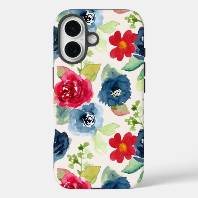 Coques Case-Mate iPhone Fleurs plumes imprimées (Verso)