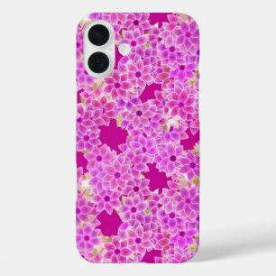 Coques iPhone 16 Plus Fleurs pourpres, lavande et prune, arrière - plan 