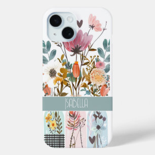 Coque Case-Mate iPhone Fleurs printanières dans Mason Jar Design avec nom