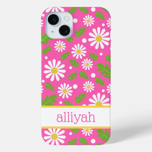 Coques Case-Mate iPhone Fleurs rétro hippie motif marguerite (Verso)