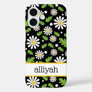Coque Pour iPhone 16 Fleurs Rétro Hippie Motif Marguerite