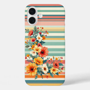 Coque Pour iPhone 16 Plus Fleurs Retro (L)