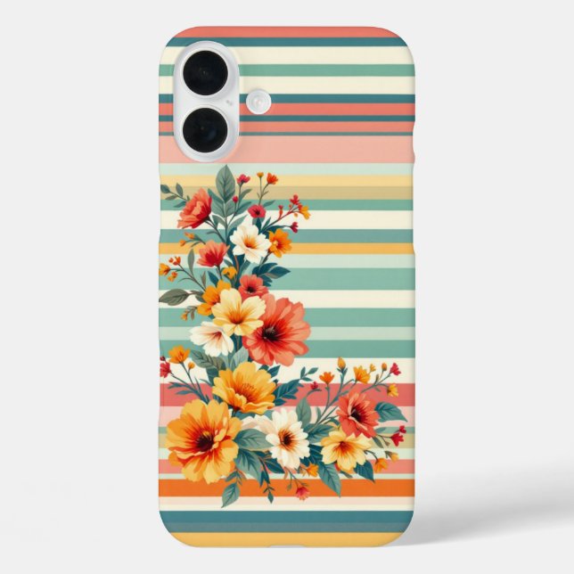 Coques Case-Mate iPhone Fleurs Retro (L) (Verso)