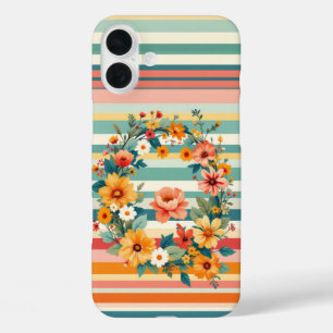 Coque Pour iPhone 16 Plus Fleurs Retro (Q)
