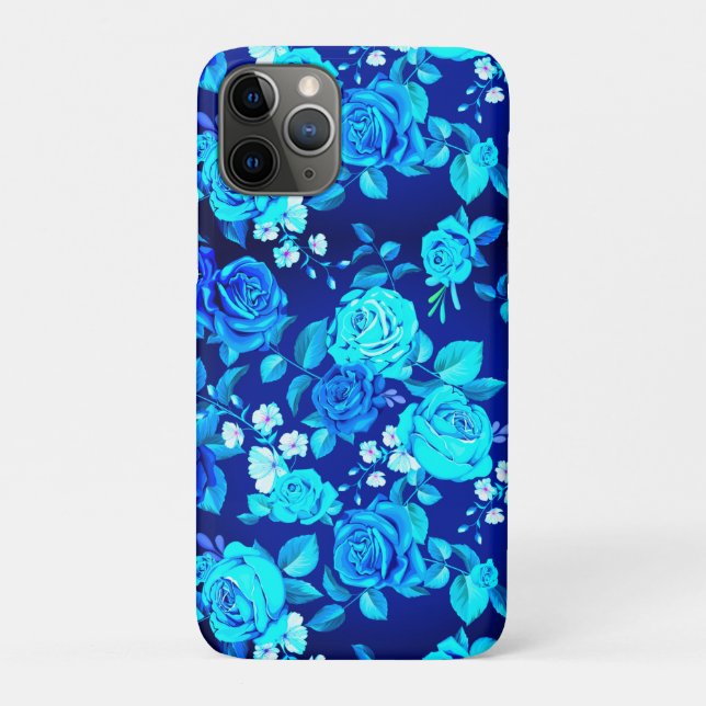 Coques Case-Mate iPhone Fleurs Rose bleu classique Motif-876 (Dos)