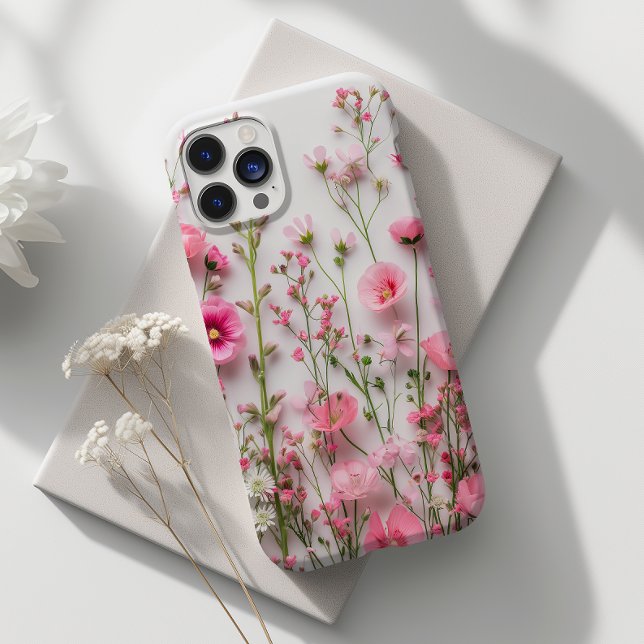Coques Case-Mate iPhone Fleurs rose Pressé Élégant Floral (Créateur téléchargé)