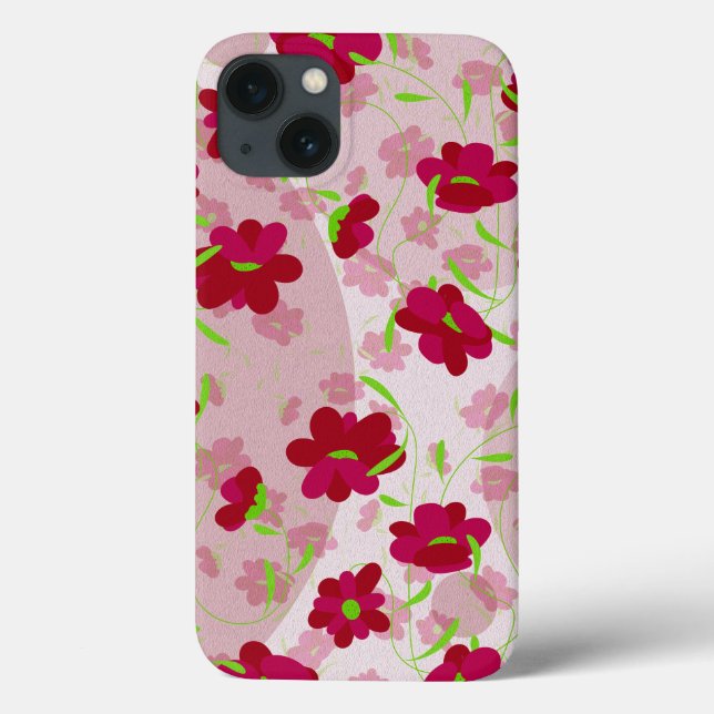 Coques Case-Mate iPhone Fleurs roses et rouges - Floral (Verso)